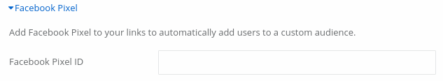 Paste your Facebook Pixel ID into Linkly