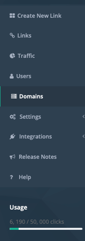 Click 'Domains' in the left-hand menu
