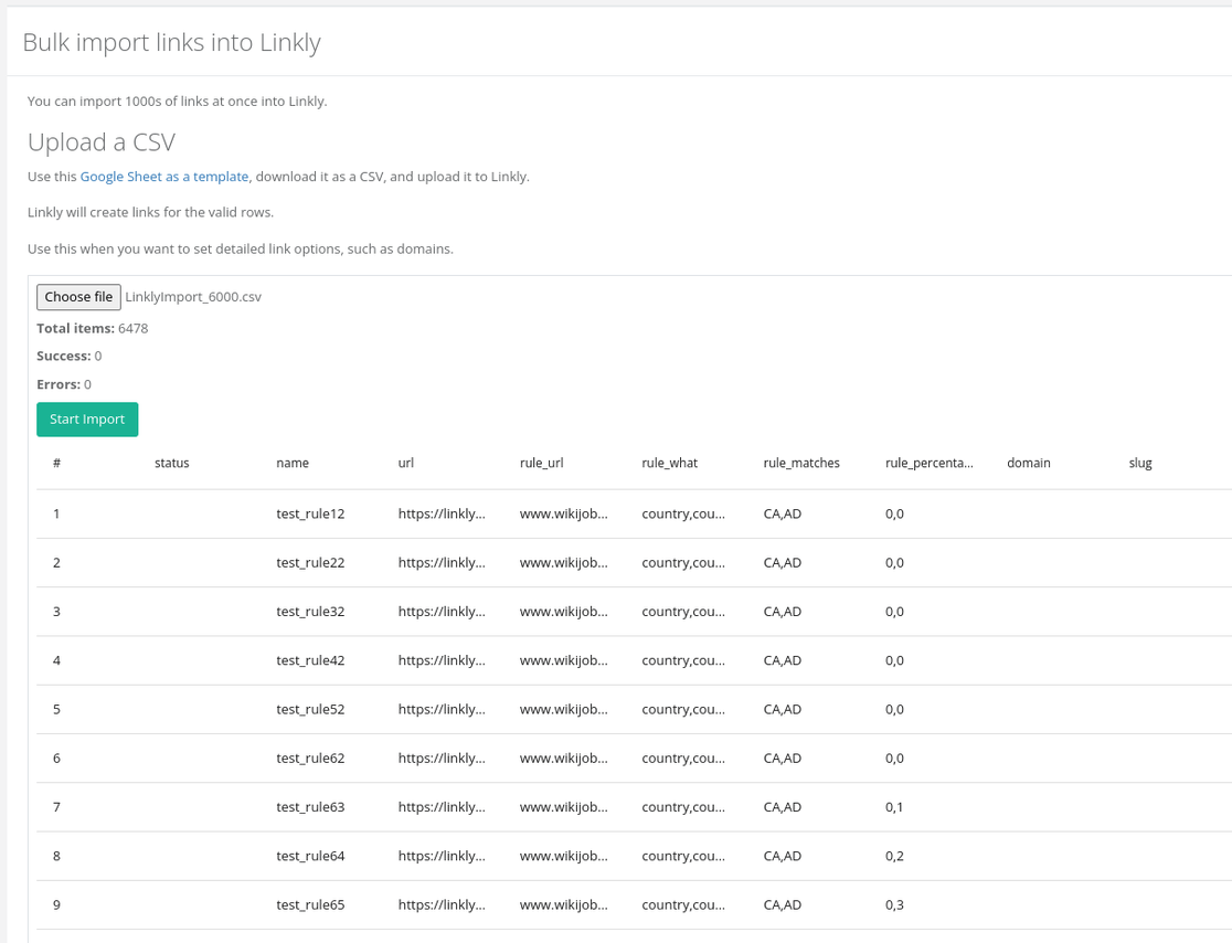 Improved CSV import functionality 