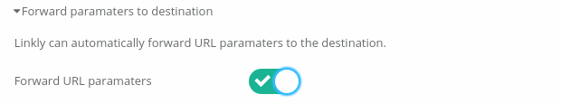 Linkly can automatically forward query parameters onto the destination.